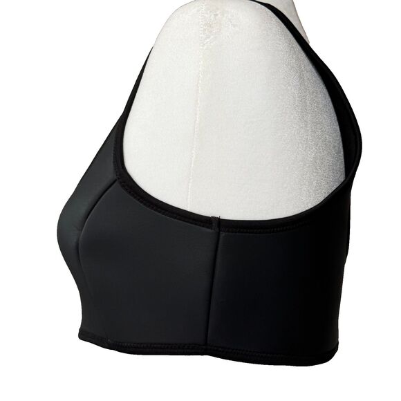 SKIMS Rubberized Scuba Swim Scoop Neck Bikini Top Black Women's M - Picture 4 of 16